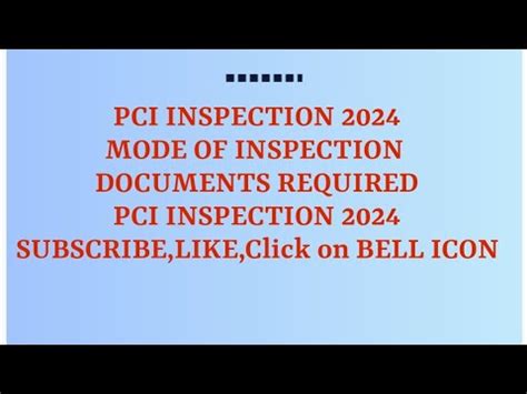 PCI Inspection.